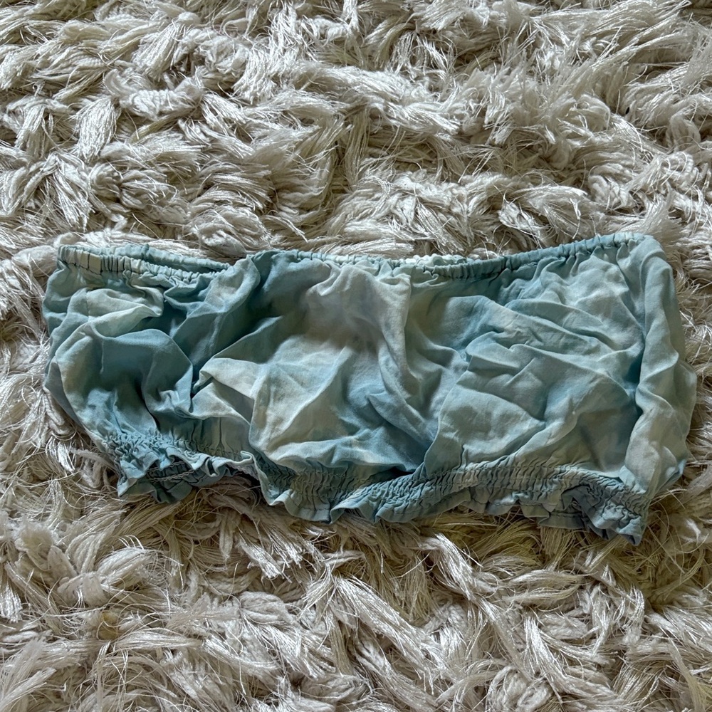 Olivaceous Light Blue Bandeau Top